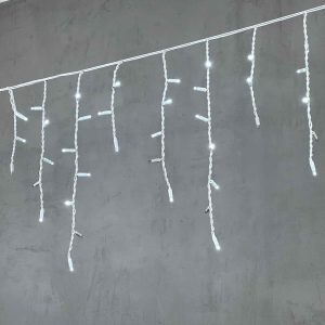 Гирлянда Бахрома 3.1 м Белая с Мерцанием, 120 LED, Белый Каучук, IP65, LTC