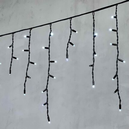 Гирлянда Бахрома 3.1 м Белая с Мерцанием, 120 LED, Каучук, IP65, LTC