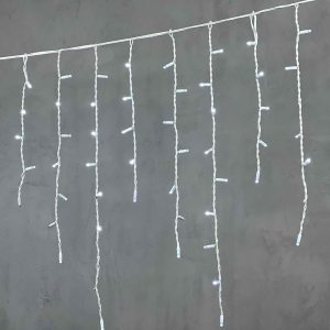 Гирлянда Бахрома 3.2 м Белая с Мерцанием, 168 LED, IP65, Белый Провод
