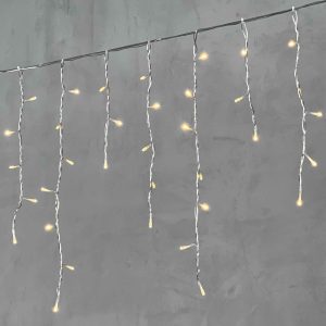 Гирлянда Бахрома 3,1 м Тепло-Белая Статика, 150 LED, Прозрачный ПВХ, IP54, LTC