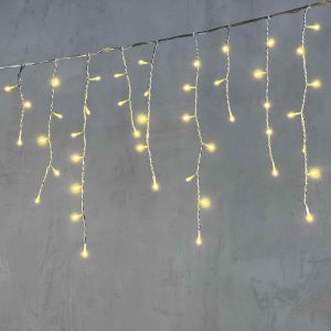 Гирлянда Бахрома 3x0,5 м Шампань 220В, 150 LED, Провод Прозрачный Силикон, IP65
