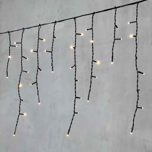 Гирлянда Бахрома 3,1 м Тепло-Белая Статика, 150 LED, Чёрный ПВХ, IP54, LTC