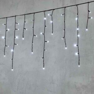 Гирлянда Бахрома 4,9 м Белая Статика, 240 LED, Чёрный ПВХ, IP54, LTC