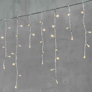 Гирлянда Бахрома 4,9 м Тепло-Белая Статика, 240 LED, Прозрачный ПВХ, IP54, LTC