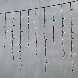 Гирлянда Бахрома 3.2 м Экстра Тепло-Белый с Мерцанием, 168 LED, IP65, Черный Каучук