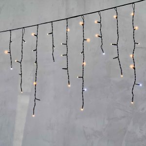 Гирлянда Бахрома 3,1 м Экстра Тепло-Белая с Мерцанием, 150 LED, Чёрный ПВХ, IP54, LTC