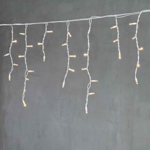 Гирлянда Бахрома 3,1 м Тепло-белая Статика, 120 LED, Белый Каучук, IP65, LTC