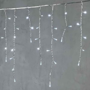 Гирлянда Бахрома 3,1×0,5 м Белая Статика, 150 LED, Прозрачный ПВХ, IP54, LTC