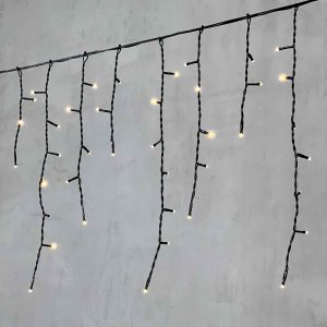 Гирлянда Бахрома 3,1×0,5 м Тепло-Белая Статика, 150 LED, Чёрный ПВХ, IP54, LTC
