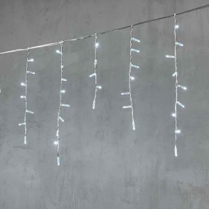 Гирлянда Бахрома 4,9 м Белая Статика, 189 LED, Прозрачный ПВХ, IP65, LTC