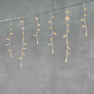 Гирлянда Бахрома 4,9 м Жёлтая Статика, 189 LED, Прозрачный ПВХ, IP65, LTC