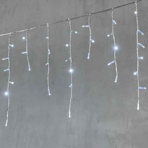 Гирлянда Бахрома с Колпачками 3,1 м Белая с Мерцанием, 120 LED, IP65, прозрачный ПВХ, LTC
