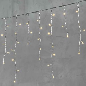 Гирлянда Бахрома 3,1×0,5 м Тепло-Белая Статика, 150 LED, Прозрачный ПВХ, IP54, LTC