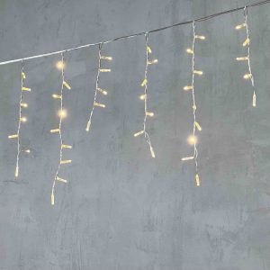 Гирлянда Бахрома с Колпачком 4,9 x 0,5 м Тепло-Белая 220В, 189 LED, Провод Прозрачный ПВХ, IP65
