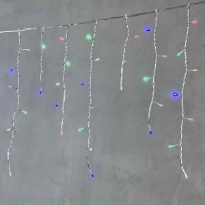 Гирлянда Бахрома 3,1 x 0,5 м Разноцветная 220В, 150 LED, Провод Прозрачный ПВХ, IP54