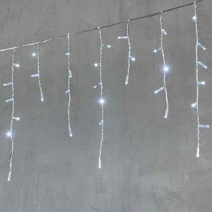 Гирлянда Бахрома с колпачком 4,9 м Белая с мерцанием, 195 LED, IP65