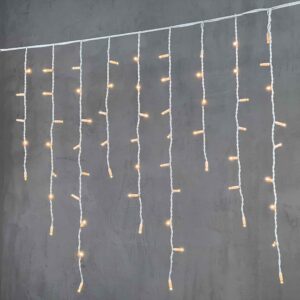 Гирлянда Бахрома 3.2 м Экстра Тепло-белая статика, IP65, 168 LED, Белый каучук