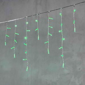 Гирлянда Бахрома с Колпачком 3,1×0,5 м Зелёная Статика, 120 LED, Прозрачный ПВХ, IP65, LTC