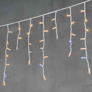 Гирлянда Бахрома 3.1 м Экстра Тепло-белая с Мерцанием, 120 LED, Белый Каучук, IP65, LTC