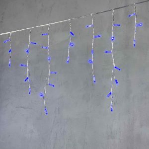 Гирлянда Бахрома с Колпачком 3,1×0,5 м Синяя Статика, 120 LED, Прозрачный ПВХ, IP65, LTC