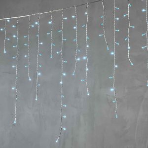 Гирлянда Бахрома 5 x 0,9 м Небесно-Голубая 220В, 348 LED, Провод Прозрачный Силикон, IP65 (Копировать)