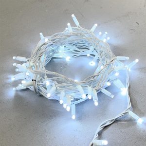 Гирлянда Нить 10 м Белая Статика, 75 LED, Белый Каучук, 24 В, IP65, LTC