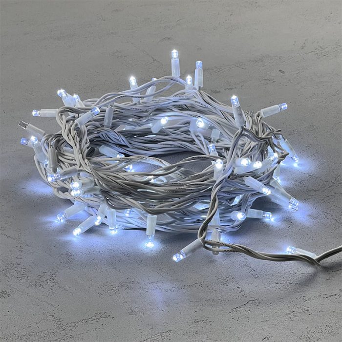 Гирлянда Нить 10 м Белая с Мерцанием Белого Диода, 75 LED, Белый Каучук, 220 В, IP65, LTC