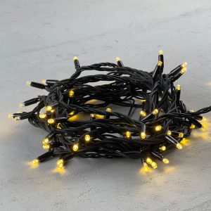 Гирлянда Нить 10 м Шампань Статика, 75 LED, Чёрный Каучук, IP65, LTC