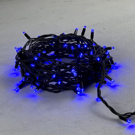 Гирлянда Нить 10 м Синяя Статика, 100 LED, Каучук, IP65, LTC