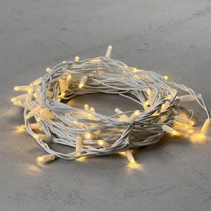 Гирлянда Нить 10 м Тепло-Белая Статика, 75 LED, Белый Каучук, 24 В, IP65, LTC