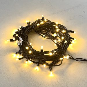 Гирлянда Нить 10 м Тепло-Белая Статика, 75 LED, Чёрный Каучук, 24 В, IP65, LTC