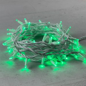 Гирлянда Нить 10 м Зелёная Статика, 75 LED, Белый Каучук, 24 В, IP65, LTC