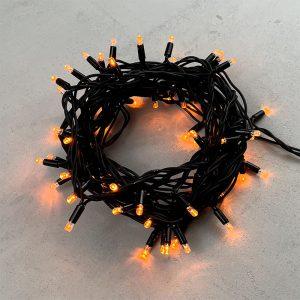 Гирлянда Нить 10 м Жёлтая Статика, 75 LED, Чёрный Каучук, 24 В, IP65, LTC
