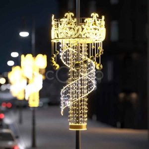 Консоль для опор освещения «Золотая люстра», 2,73 м, IP65, золотое свечение