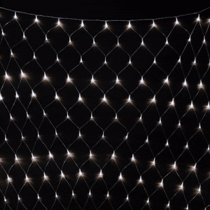 Гирлянда сетка 2×3 м, белая с контроллером, 384 LED, прозрачный ПВХ, IP54