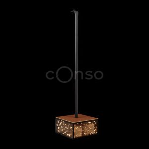 Декоративная опора со световым подиумом, 1×4×1 м, IP65, золотое свечение