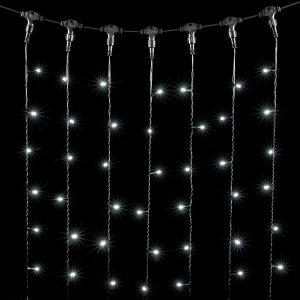 Гирлянда Занавес 2×1 м Белый Статика, 200 LED, IP54, провод чёрный ПВХ