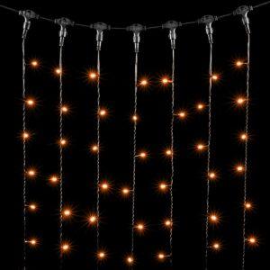 Гирлянда Занавес 2×1 м Жёлтый Статика, 200 LED, IP54, провод чёрный ПВХ