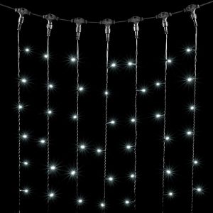 Гирлянда занавес 1×6 м Белый Статика, 600 LED, чёрный ПВХ, IP54