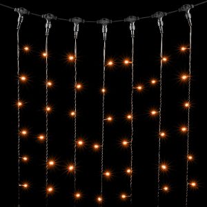 Гирлянда занавес 1×6 м Желтый Статика, 600 LED, чёрный ПВХ, IP54