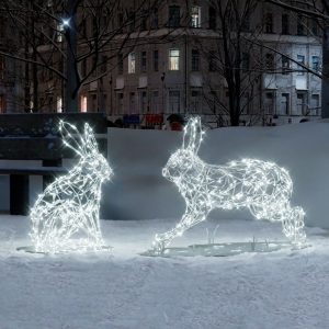Светодиодные серебряные зайцы, 0,9м, IP65, серебряное свечение