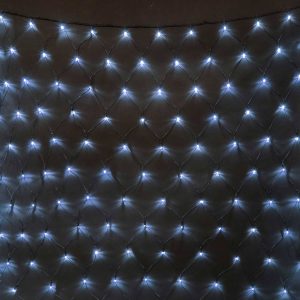 Гирлянда сетка 2×2 м, белая статика, 256 LED, чёрный ПВХ, IP54