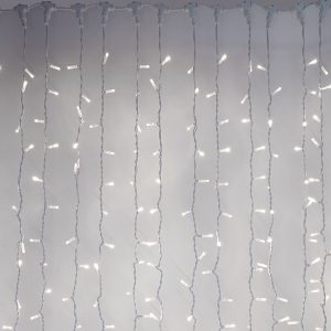 Гирлянда Занавес 2 x 3 м Белый 220В, 600 LED, Провод Белый Каучук, IP65