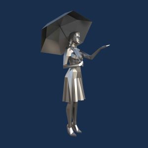 Полигональная скульптура «Человек» 3D GR 671, 3,36×1,84×1,75 м, IP65, золотой