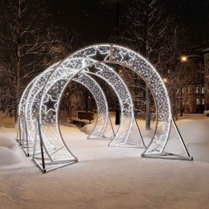 Светодиодный тоннель из 3-ёх арок, 3,8×3×10,3 м, IP65, холодный свет