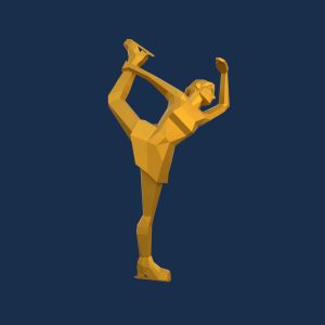Полигональная скульптура Фигуристка - 3D GR 693
