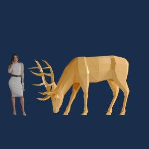 Полигональная скульптура Олень пьющий - 3D GR 696