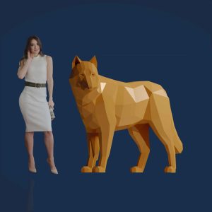 Полигональная скульптура Волк - 3D GR 700