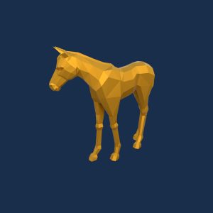 Полигональная скульптура Жеребёнок - 3D GR 705