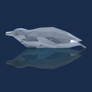 Полигональная скульптура Пингвин лежащий - 3D GR 711